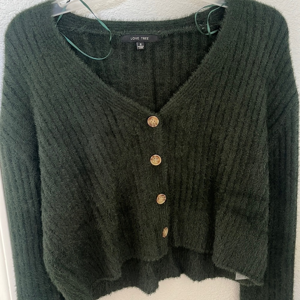 Love Tree Green cardigan
